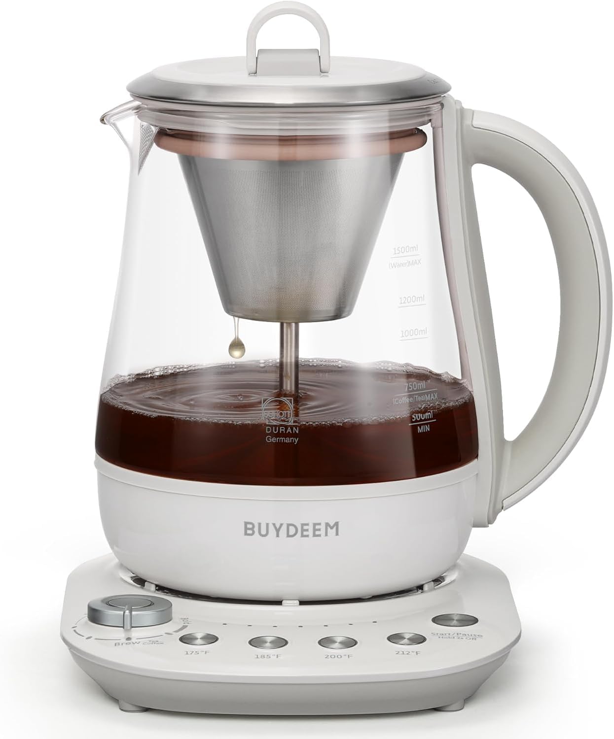 BUYDEEM K2423 Tea Maker, 5 Temperature Settings, Removable Infuser, 1.2L