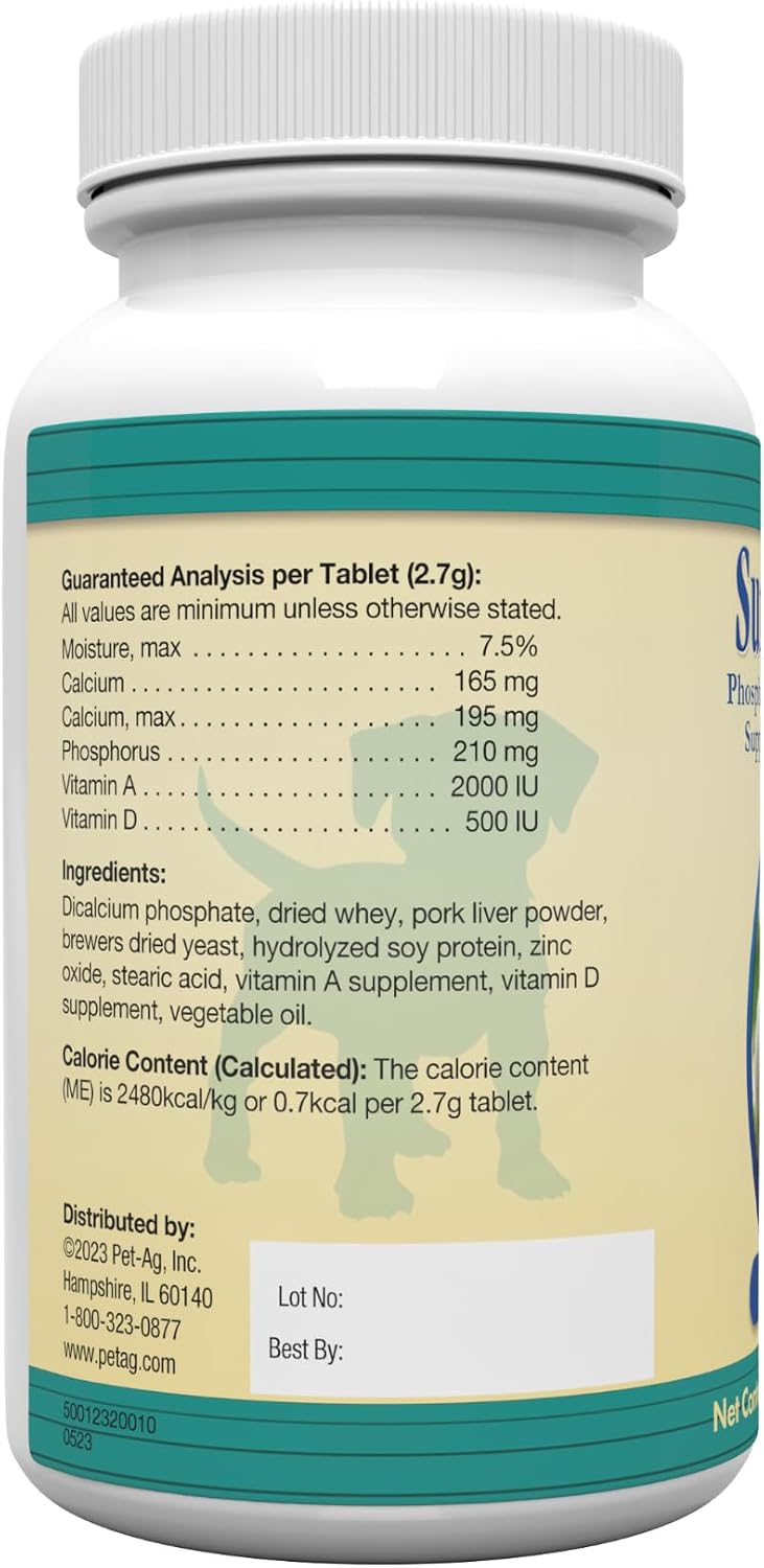 PetAg Sure Grow 100 - Promotes Optimal Bone Development in Puppies Eight Weeks and Older - with Calcium, Phosphorus