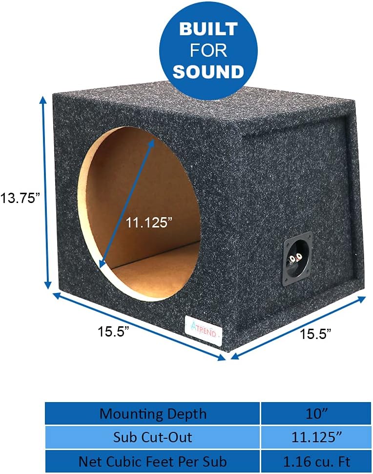 Atrend 15DQV 15” Dual Vented Subwoofer/Speaker Enclosure Made in USA,15DQV
