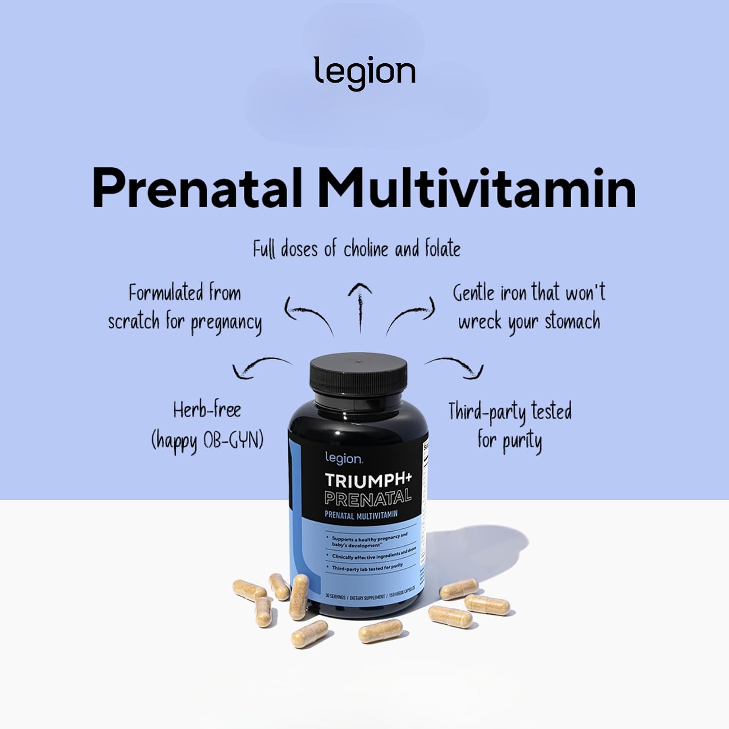 LEGION Triumph Men's Sport Vitamin - Complete Multivitamin for Men - Daily Vitamins for Men to Boost Health and Performance - Men's Multivitamin with 21 Vitamins & Minerals - 30 Servings