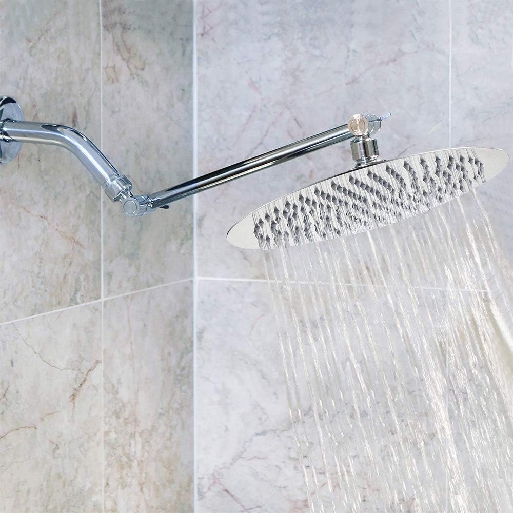 NearMoon Rain Shower Head, Ultra-Thin Design-Pressure Boosting, Awesome Some Experience, High Flow Stainless Steel Rainfall Head (10 Inch