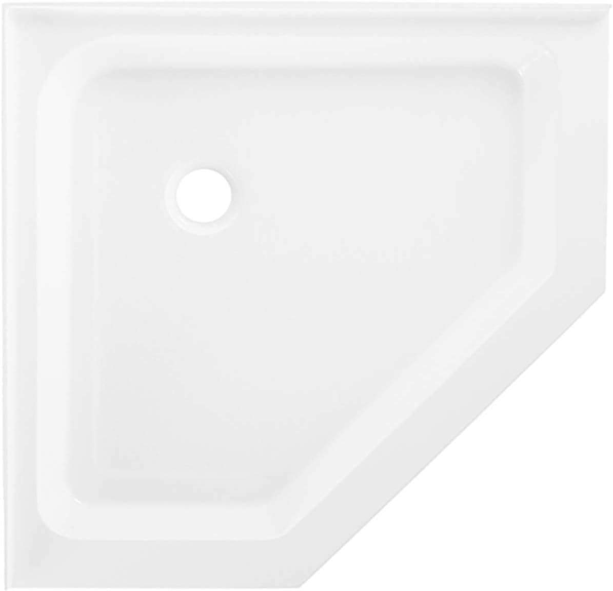 Voltaire 32" x 32" Acrylic White, Single-Threshold, Center Drain, Neo-angle Shower Base