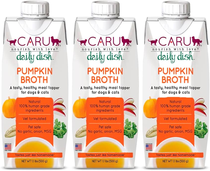 Caru Daily Dish Beef Bone Broth, Topper – Dogs & Cats – 17.6 oz, 1 Pack