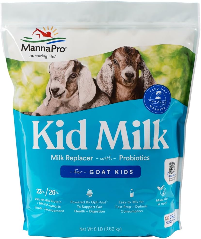 Manna Pro Goat Kid Milk Replacer with Opti-Gut, 4 lb Bag | High-Protein Milk Replacer, Opti-Gut Digestive Support, Easy-to-Mix Formula, Supports Healthy Kid Goat Growth