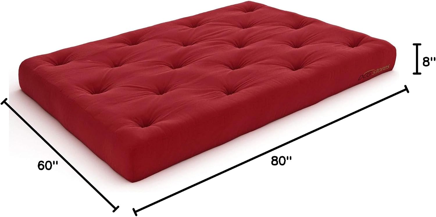 Nirvana Futons Plush, Comfortable 8-Inch Full Futon Mattress, Microfiber Fudge - Made in USA