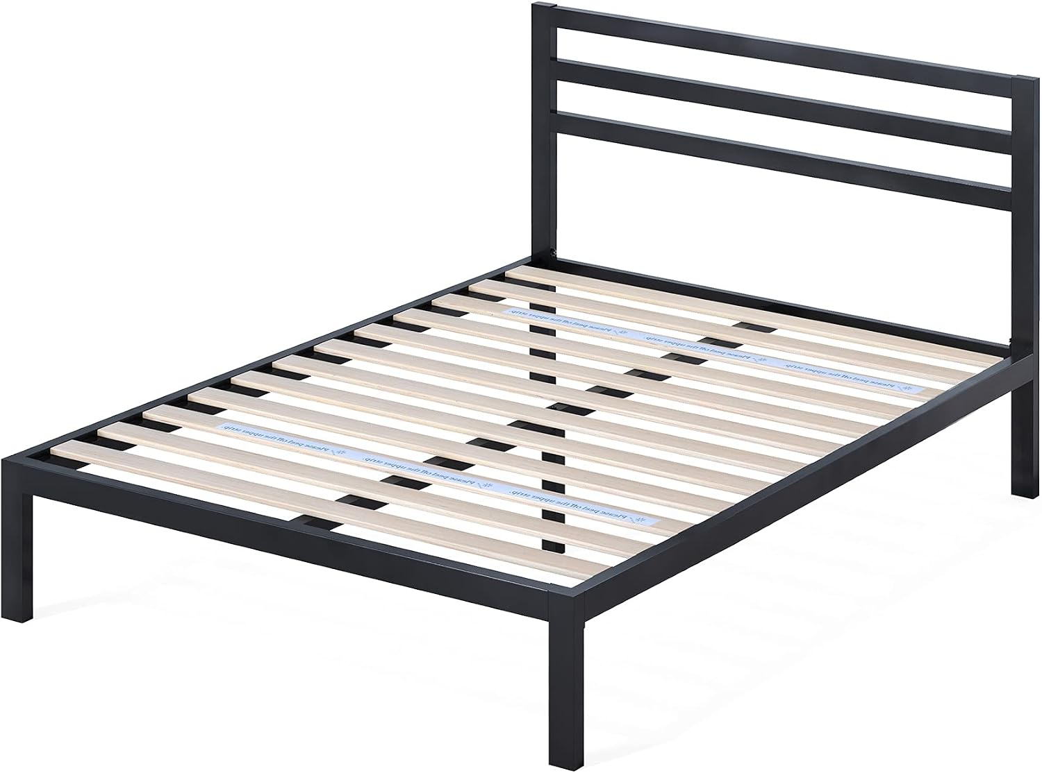 ZINUS Mia Metal Platform Bed Frame with Headboard, Wood Slat Support, No Box Spring Needed, Easy Assembly, Queen