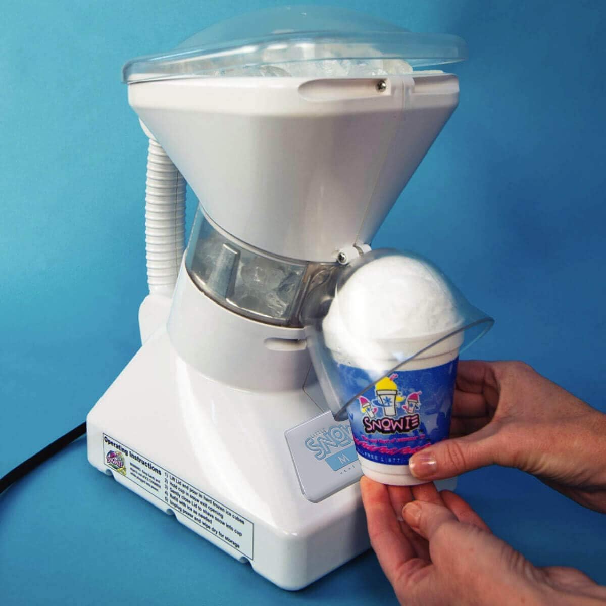 SNOWIE Little Snowie Max Snow Cone Machine (6-Stick Kit, White) | Premium Shaved Ice Maker, With Powder Sticks Syrup Mix