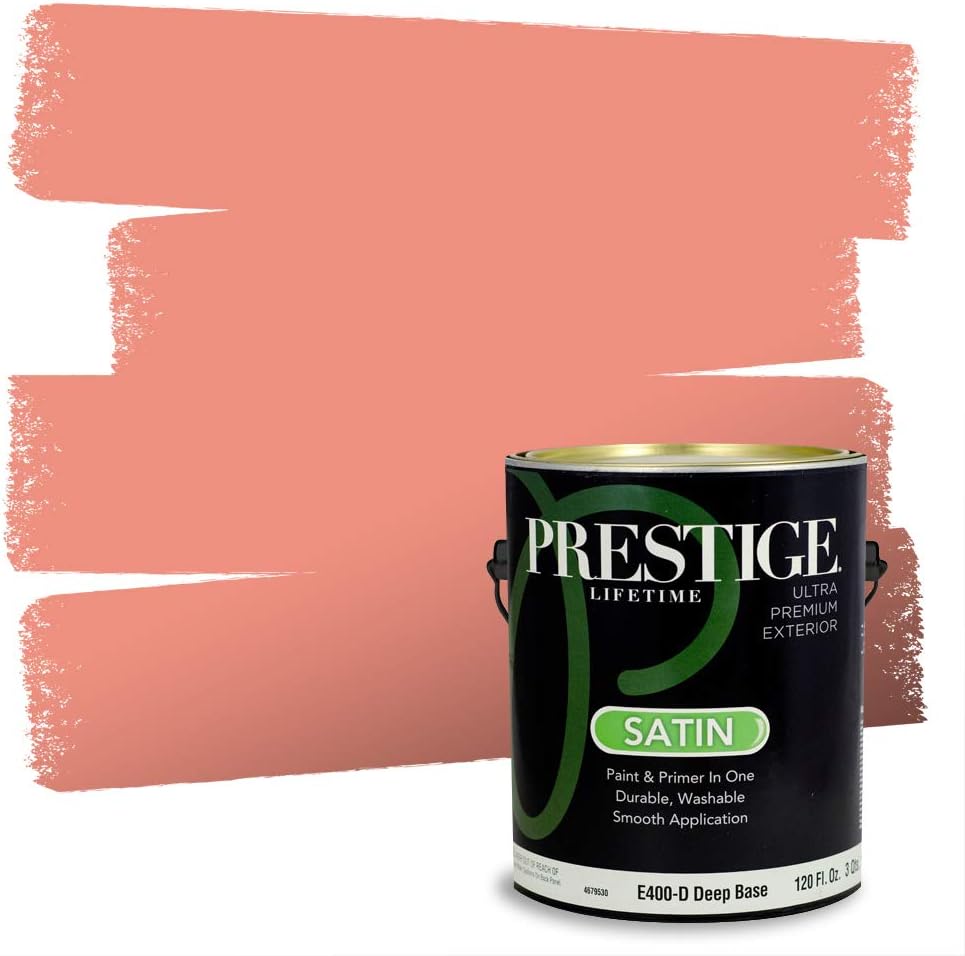 PRESTIGE Paints Exterior Paint and Primer In One, 1-Gallon, Satin, Comparable Match of Sherwin Williams* Real Red*