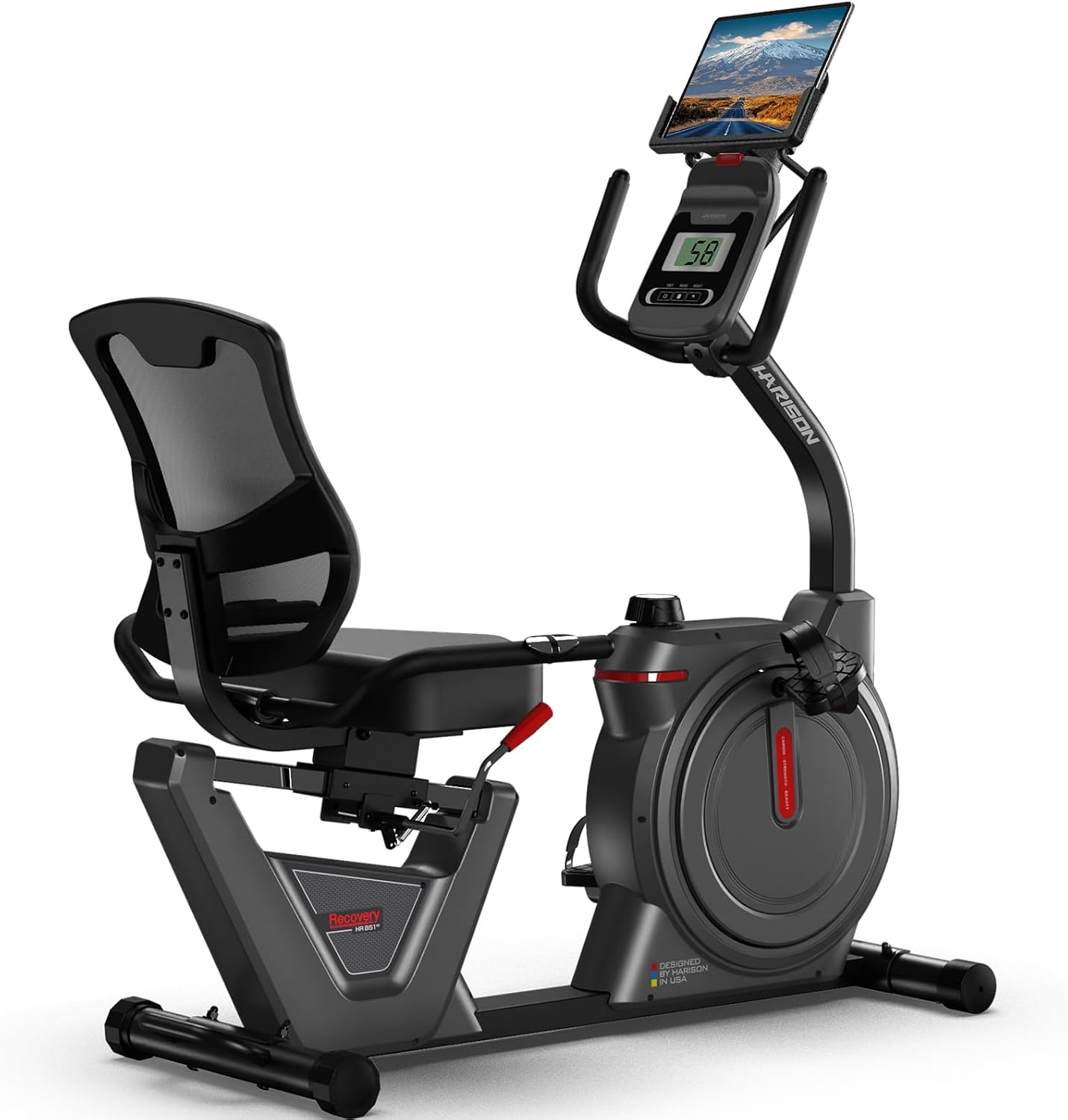 Recumbent Exercise Bike for Home and Seniors, 450 LB Capacity | Comfortable Seat, Easy Step-Through Frame and Quiet Magnetic Resistance for Smooth