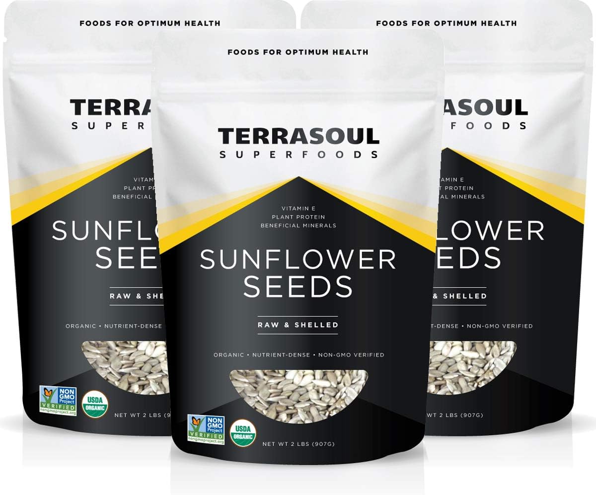 Terrasoul Superfoods Organic Hulled Sunflower Seeds, 2 Pounds