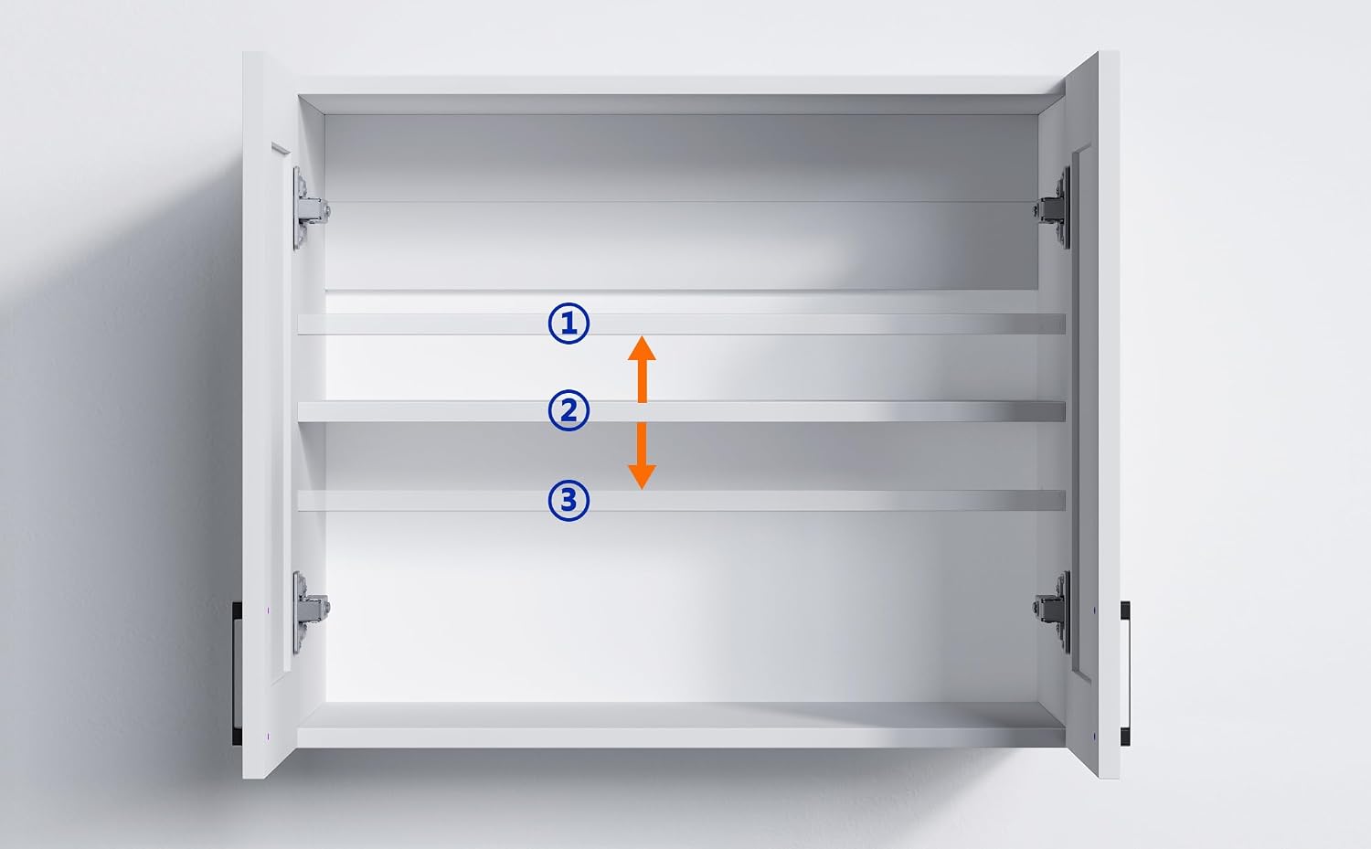 White Laundry Room Cabinets and Storage with 4 Doors and Utility Adjustable Shelf，Gabinetes Para Cocina Cupboard Kitchen Organizers and Storage Pantry Wall Mounted 12.4"D x 47.2"W x 19.7"H