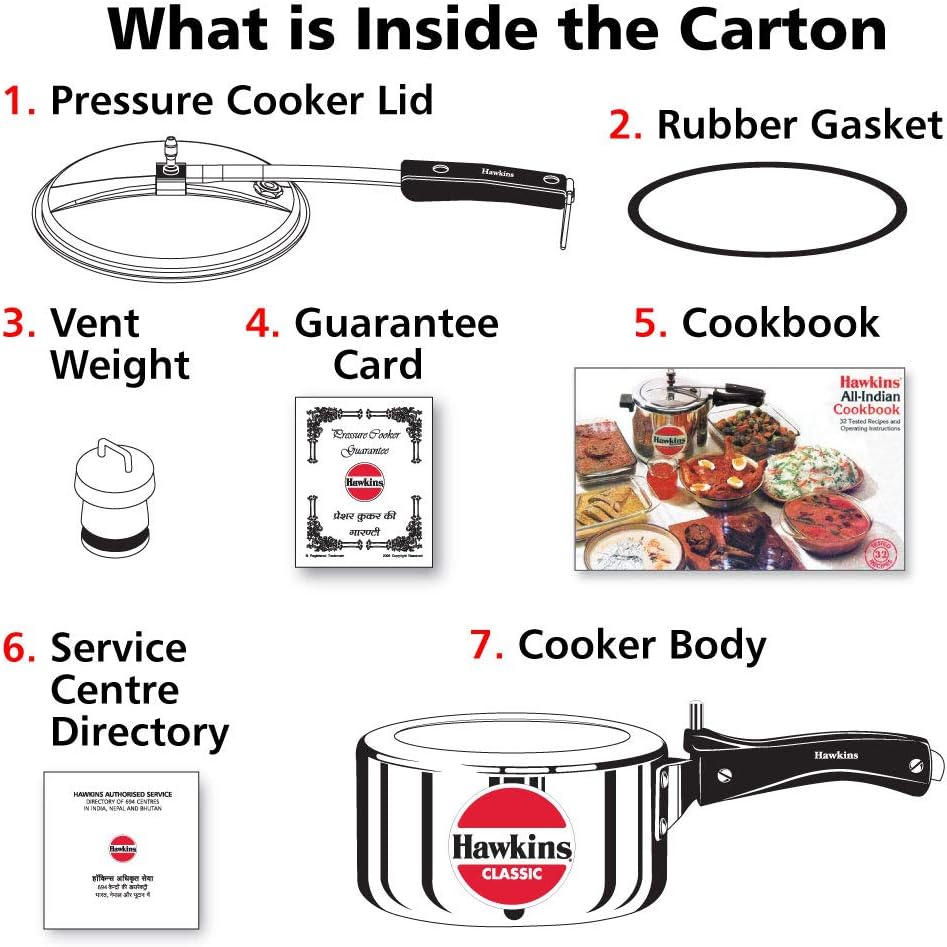 Hawkins Classic Aluminum 6.5 Litre Pressure Cooker