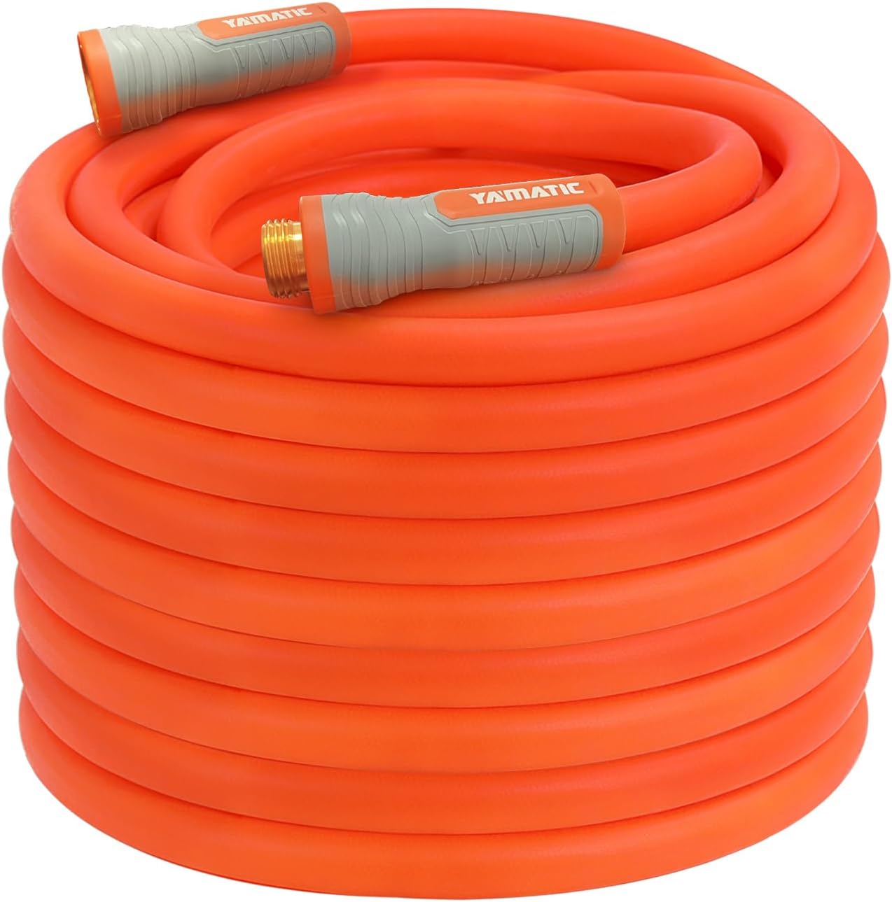 YAMATIC Flexible Garden Hose 5/8" x 50ft, 360° Swivel Handle, Burst 600 PSI