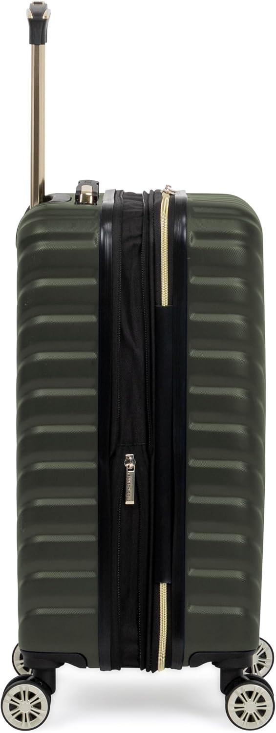 Kenneth Cole REACTION Madison Square Lightweight Hardside Chevron Expandable Spinner Luggage, Black, (28-Inch Checked)