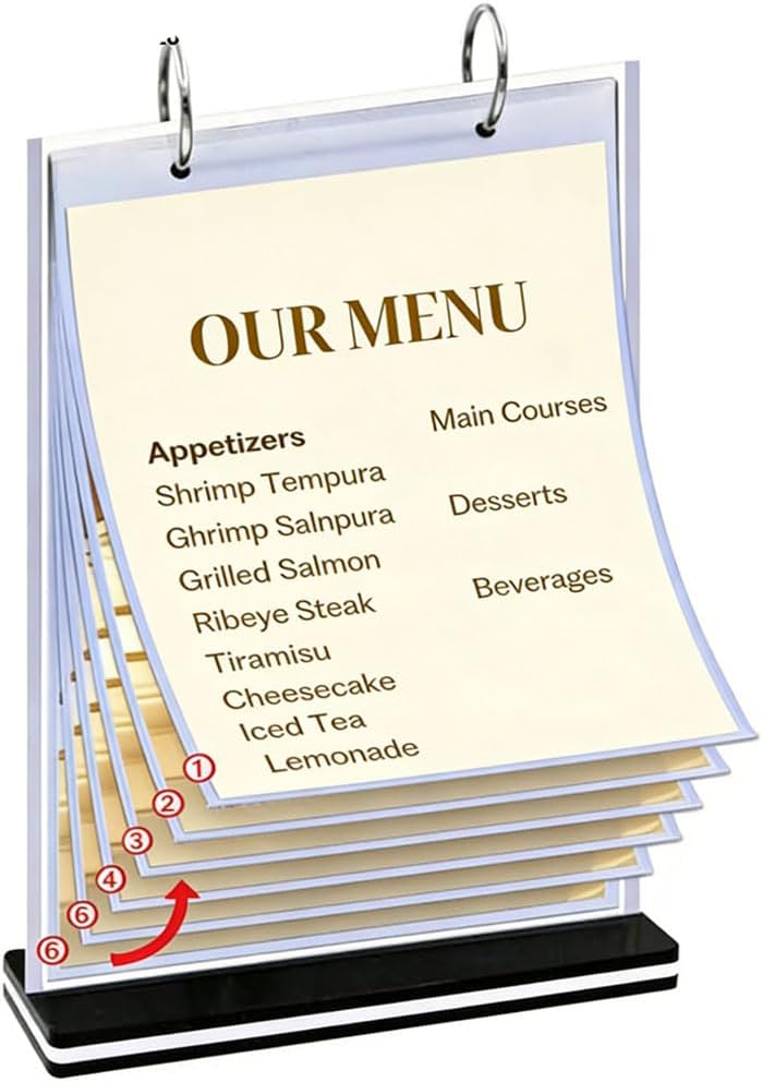 A5 Acrylic Plastic Folder with T-Shaped Stand - Indoor/Outdoor Suction Cup Holder -- For Documents, Photos, Menus & Marketing Racks