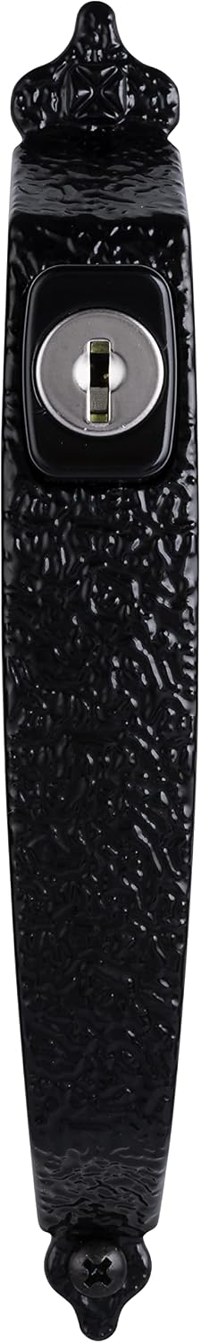 Wright Products - Keyed Colonial Push Button Door Latch for Screen and Storm Doors, Black, 1 Unit