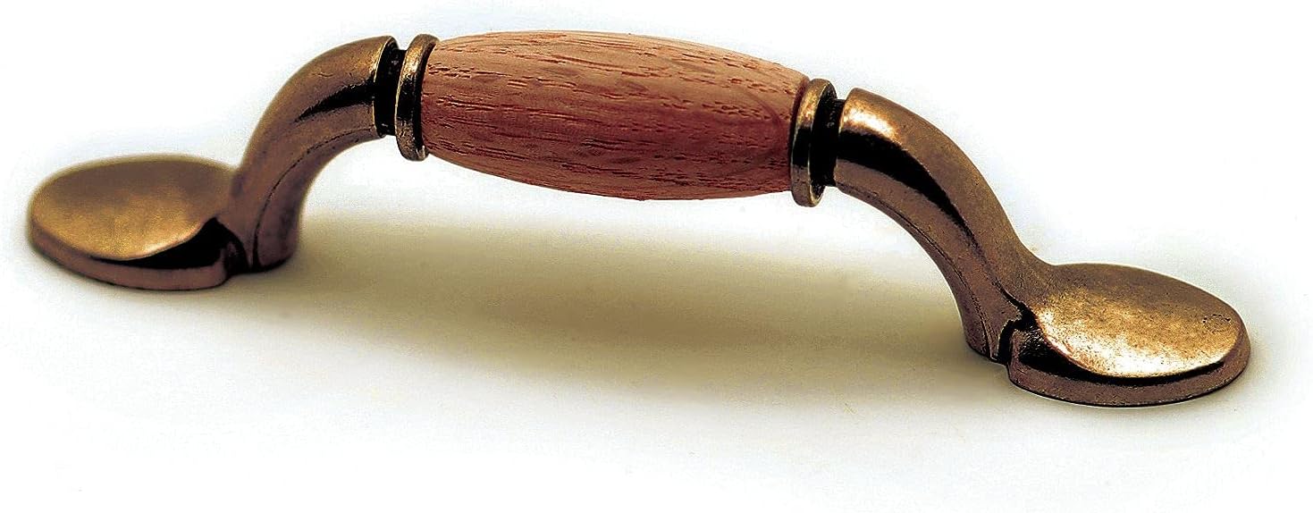 Richelieu | Cherbourg 3-in Unfinished Oak and Burnished Brass Cabinet Pull