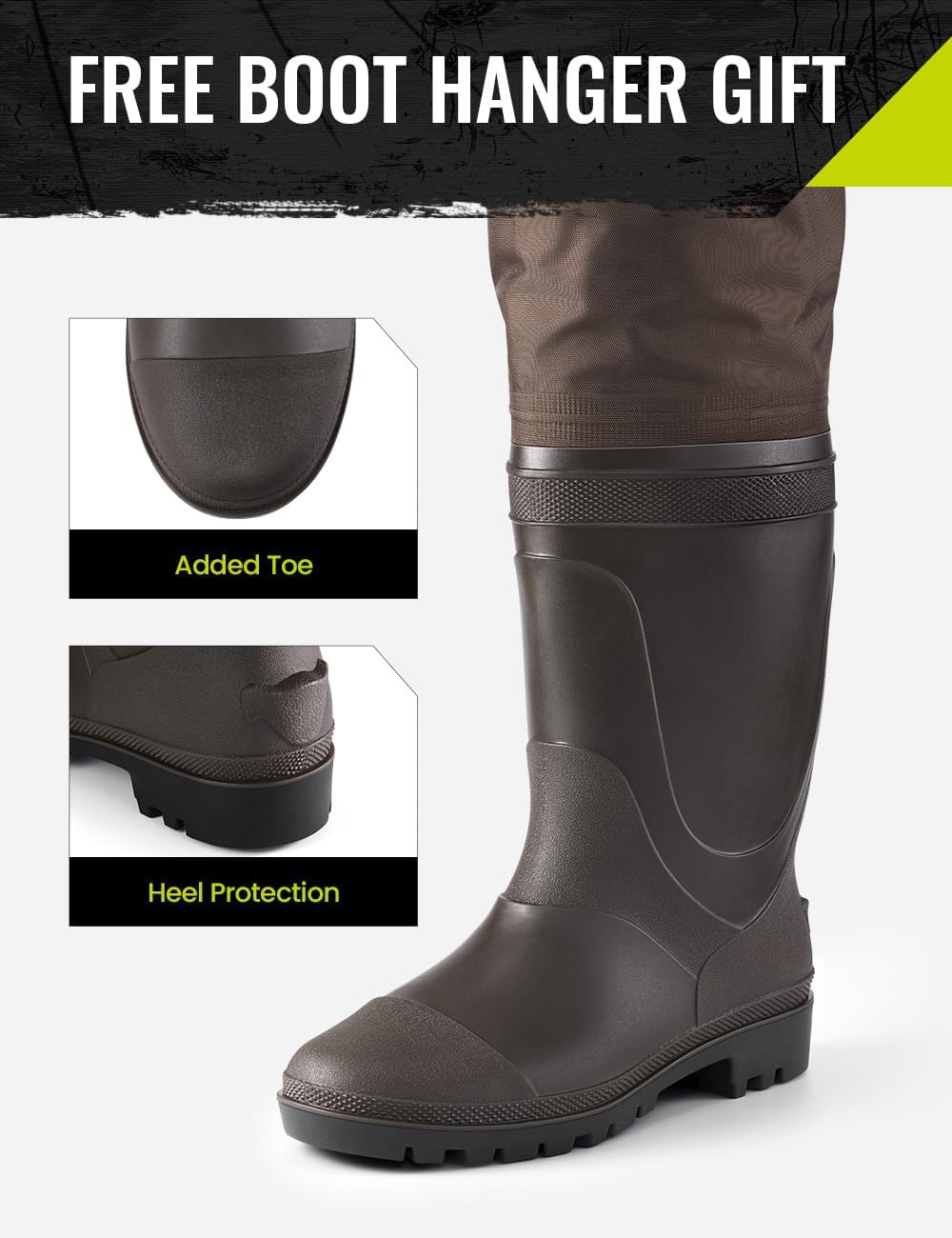 TIDEWE Fishing Hip Waders, Lightweight Hip Boots for Men Women | Waterproof 420D 2-Ply Nylon/PVC, Hunting Bootfoot Waders, Boot Hanger Included