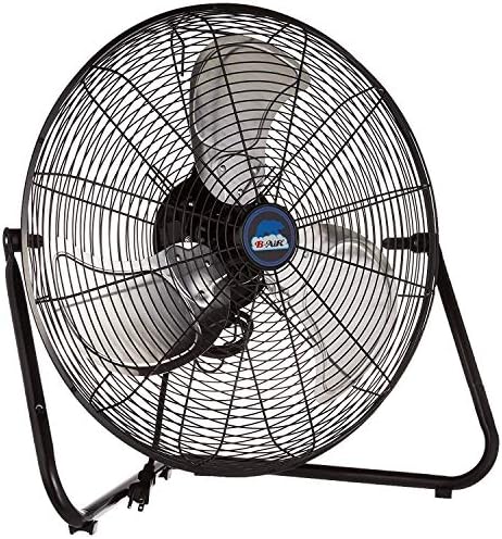 B-Air Firtana 20" High Velocity Electric Garage Floor Fan for Industrial and Home Use with 3-Speeds and Tilt Adjustable Fan Head, SAFF-20, Black