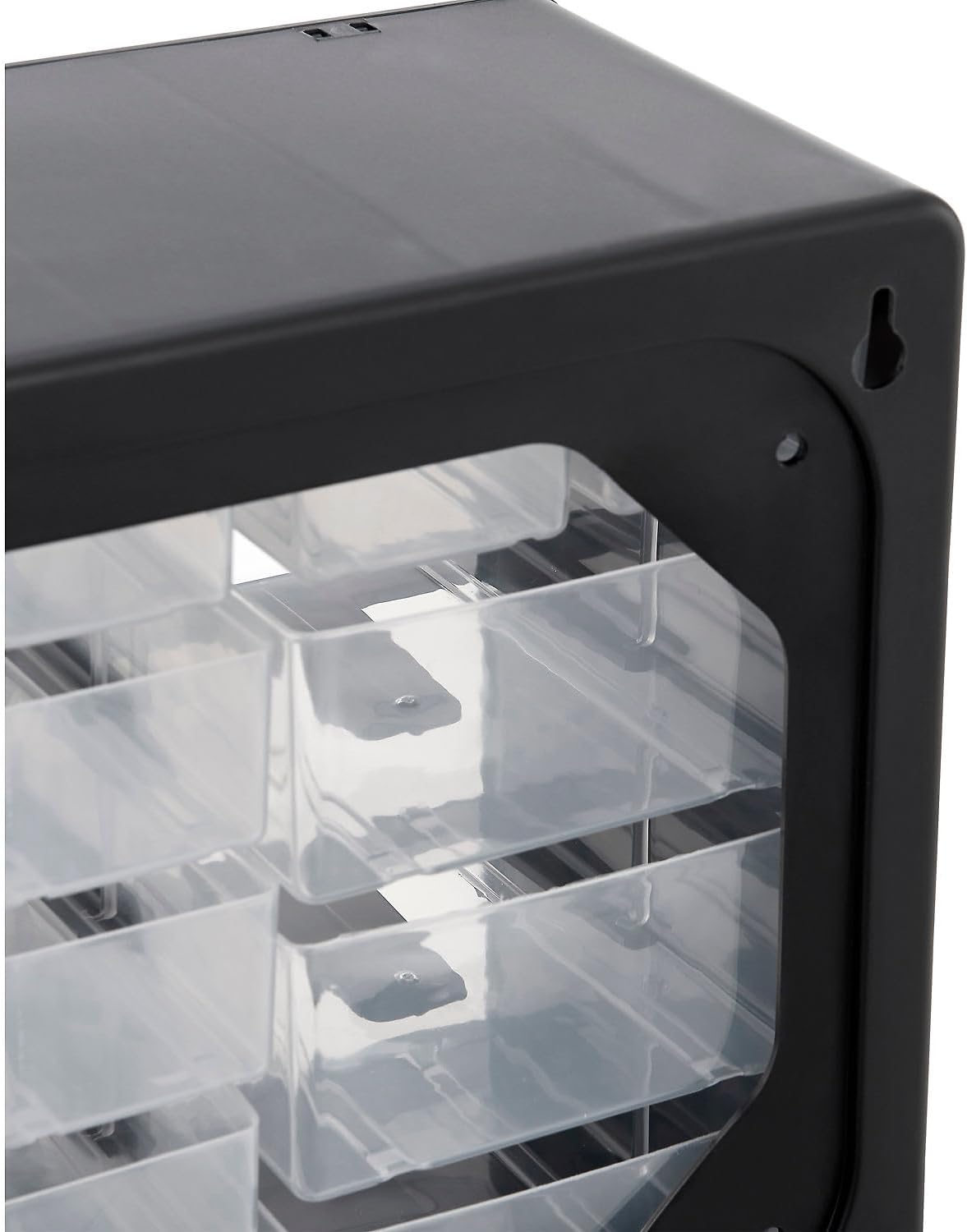 Global Industrial 30 Drawers Plastic Drawer Parts Cabinet, 20"W x 6-1/2"D x 10"H, Black
