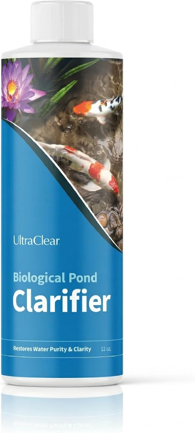Pond Clarifier for Outdoor Ponds - Treats up to 80,000 Gallons - Concentrated Live Beneficial Bacteria - - Clears Cloudy Pond Water - Safe for Fish, Plants, Pets and People