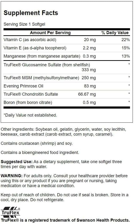 Swanson Joint Care, Featuring Truflex, 120 Softgels | Promotes Flexibility and Fluid Movement, Maintains Healthy Connective Tissue