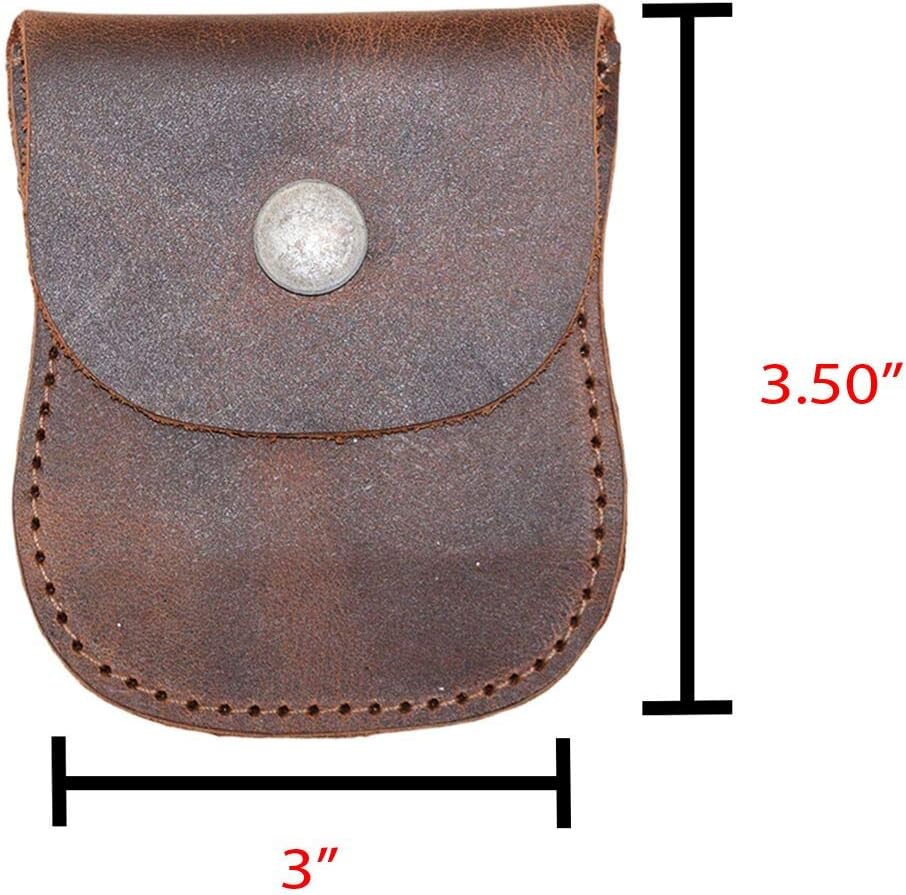 Hide & Drink, Curvy Coin Pouch, Pocket Case for Pennies, Rustic Bag, Travel Accessory, Full Grain Leather, Handmade, Bourbon Brown