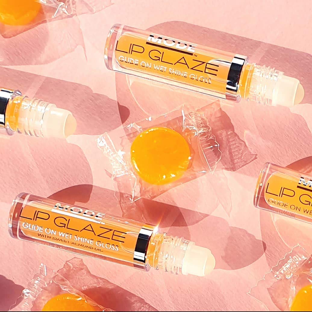 MODE Lip Glaze Cotton Candy Flavored Lip Gloss, Hydrating Sheer Wet Shine, Skincare Fruit Oils
