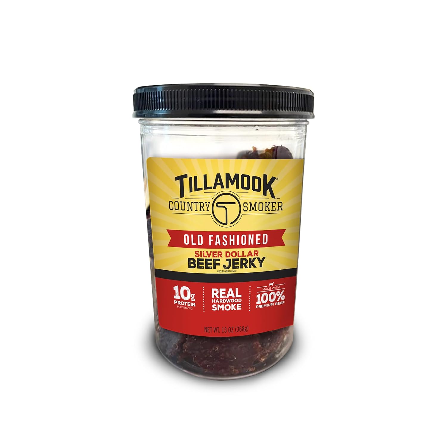 Tillamook Country Smoker Real Hardwood Smoked Silver Dollar Jerky, Teriyaki, 13 Ounce
