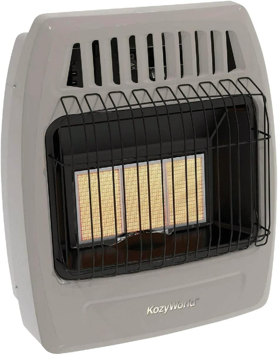 WORLD MKTG OF AMERICA/IMPORT KWN391 3 Plaque 18000 BTU Gas Wall Heater | 3 Plaque, Infrared Radiant Gas Heater for Indoor Use, Heats up to 600 sq ft