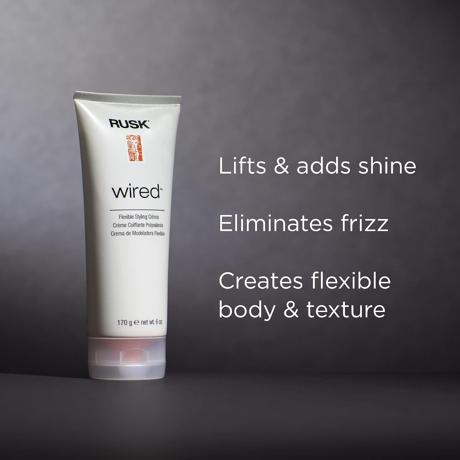 RUSK Wired Flexible Styling Cream - Frizz Control Hair Styling Products for Textured Definition & Pliable Hold - Flexible Hair Cream for All Types (6 oz)