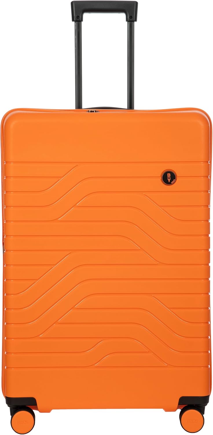 Bric's B|Y Ulisse Checked Luggage with Spinner Wheels – Expandable Lightweighted Hard Shell Suitcase, TSA Combination Lock - Removeable Wash Bag Included - 30 Inch, Mango