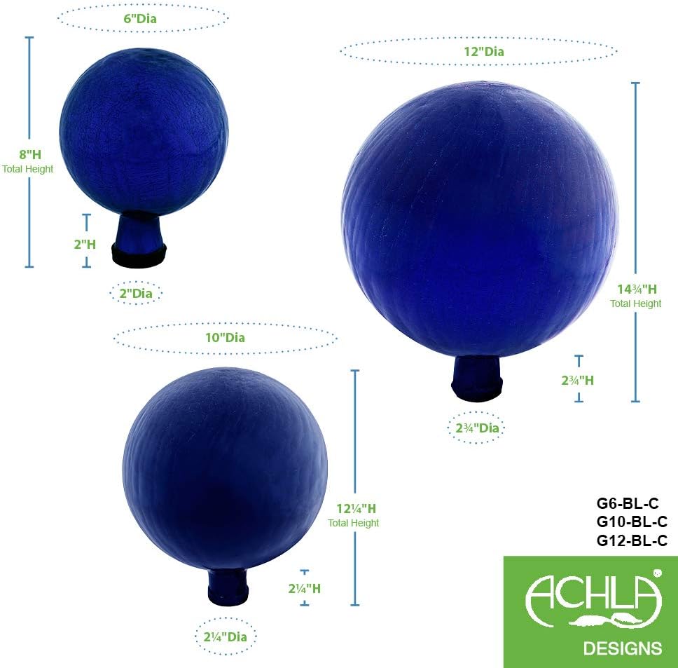 Achla Designs G10-FG-C Gazing, Fern Green 10 inch Glass Garden Globe Ball Sphere, 10