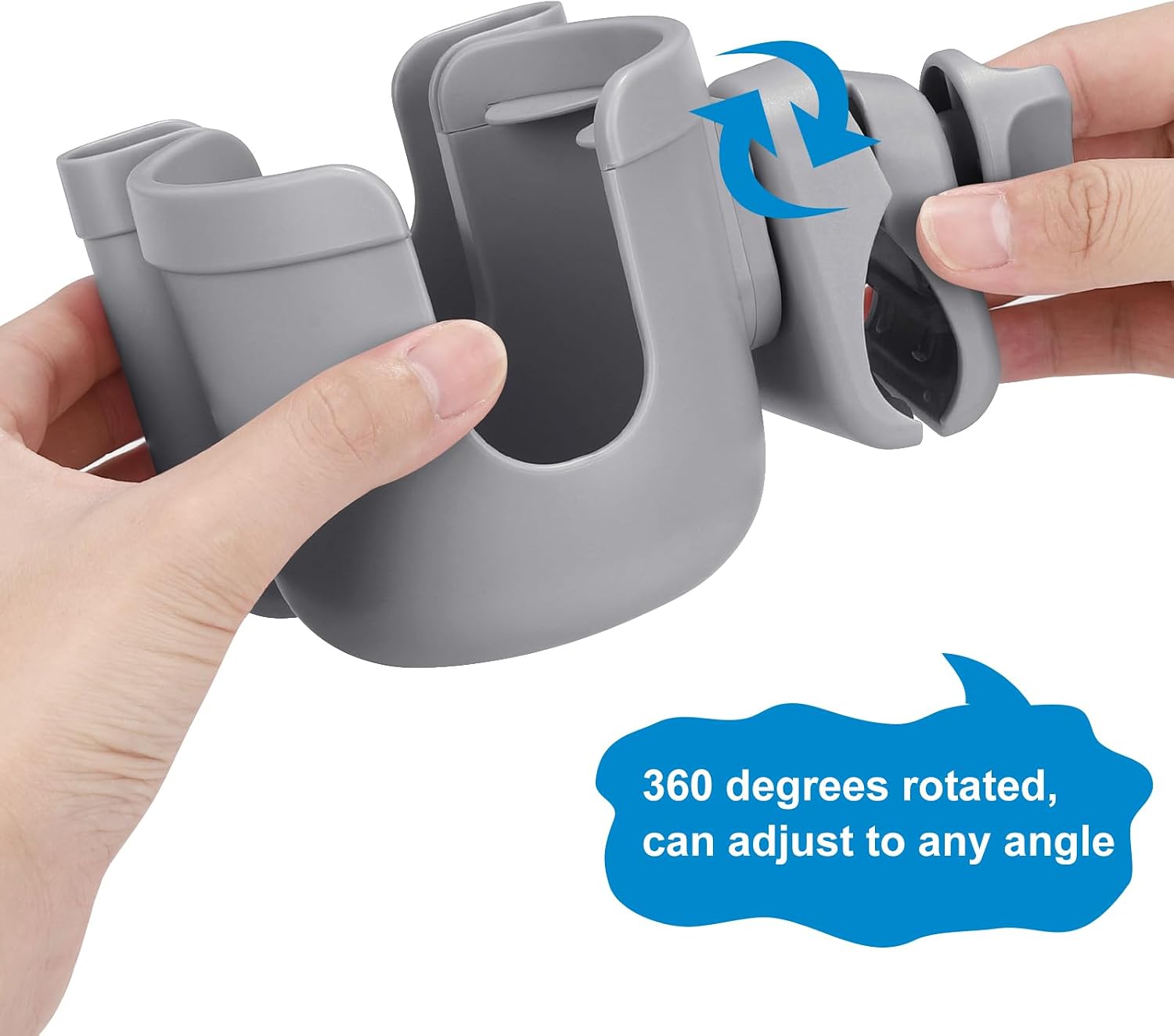 Accmor Stroller Cup Holder with Phone Holder, Bike Cup Holder, Universal Cup Holder for Uppababy Nuna Strollers, 2-in-1 Drinks Holder for Walker