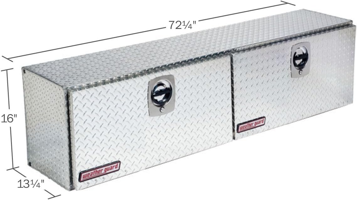 Weather Guard Model 372-0-02 Hi-Side Truck Box, Aluminum, Clear, 8.9 cu ft capacity
