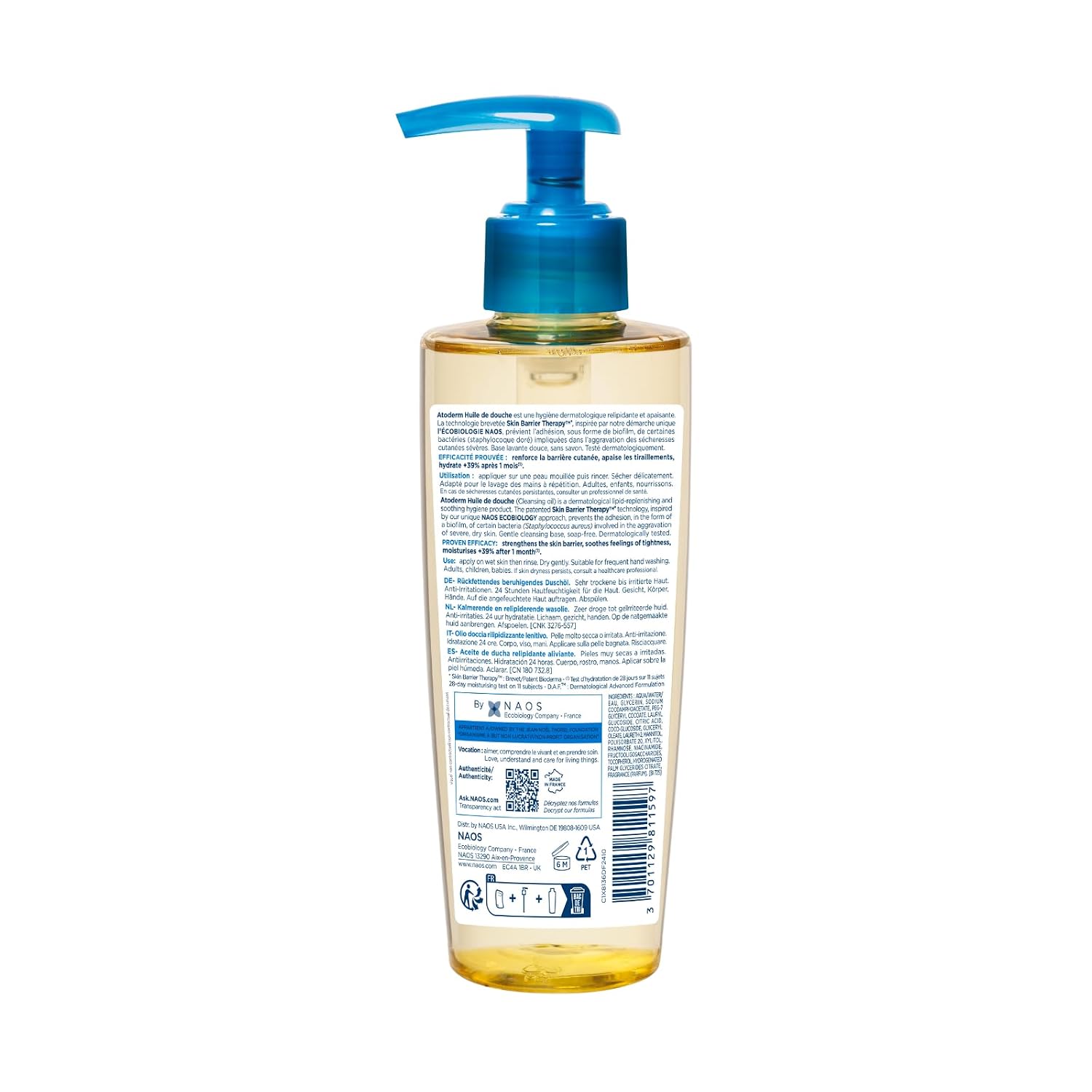 Bioderma Atoderm Shower Oil, Cleansing Oil For Face & Body, Nourishing Cleansing Oil For Dry to Atopic Sensitive Skin For Softer & Smooth Skin For Your Whole Family