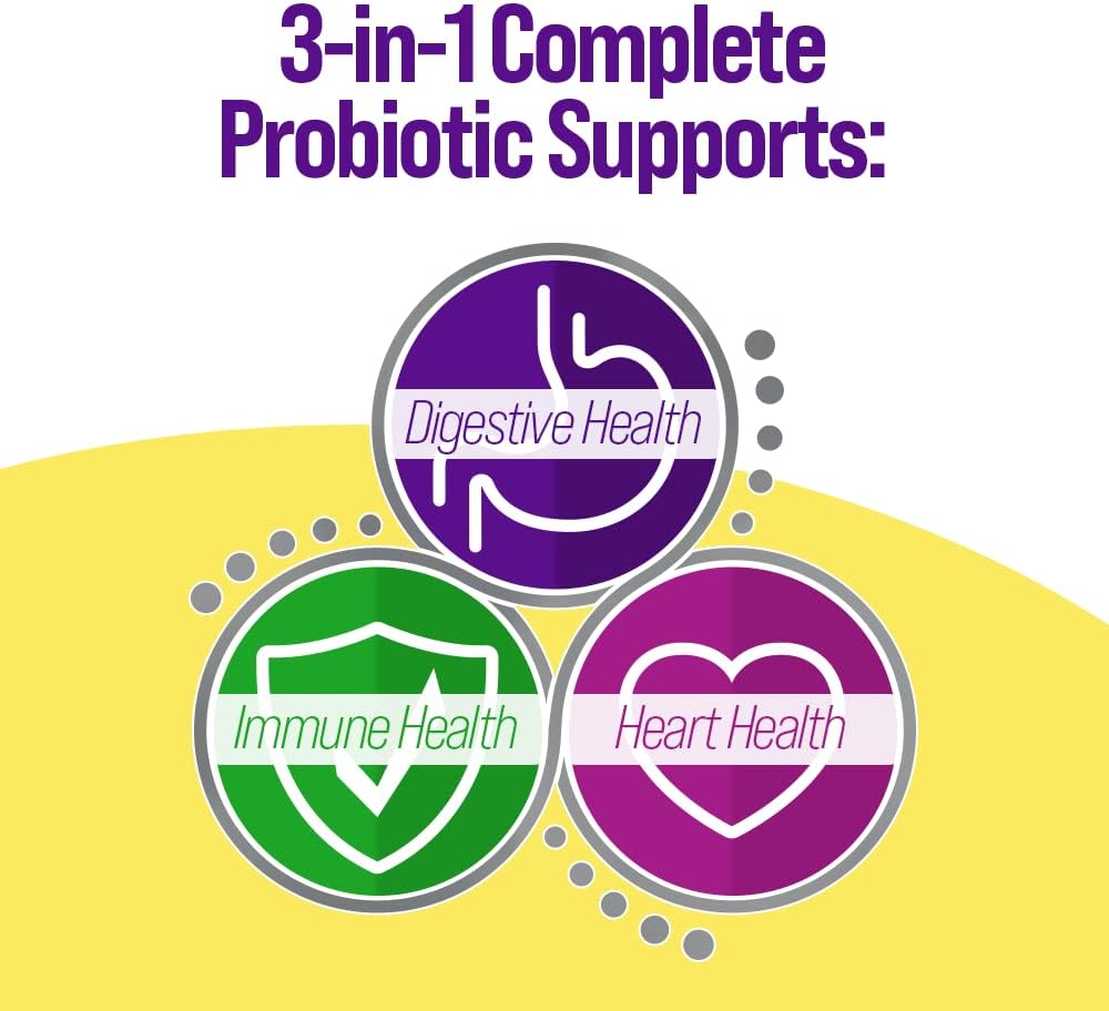 Culturelle 3-in-1 Complete Probiotic + Omega 3's Once Daily, 30 Count | 10B Live Cultures of Lactobacillus rhamnosus GG, Omega -3 Fish Oil, Immune & Heart Health Support*, Once Daily, Non-GMO