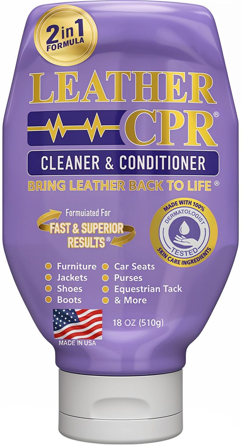 Leather CPR Cleaner and Conditioner 18oz. Bring Leather Back To Life on Furniture, Car Seats, Handbags, Jackets, Boots, Saddles