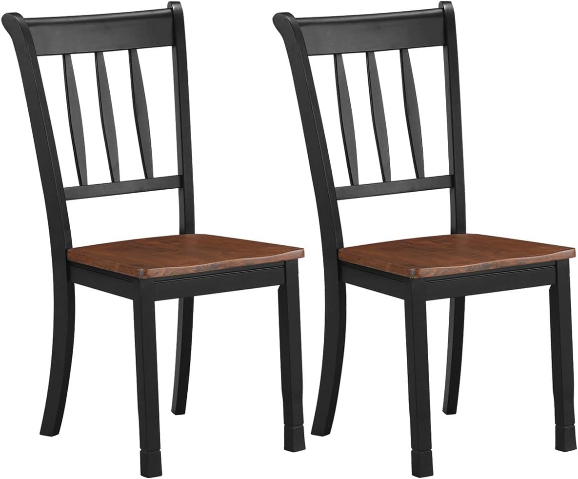 GIANTEX Wood Dining Chairs Set of 2, Armless Kitchen Chairs