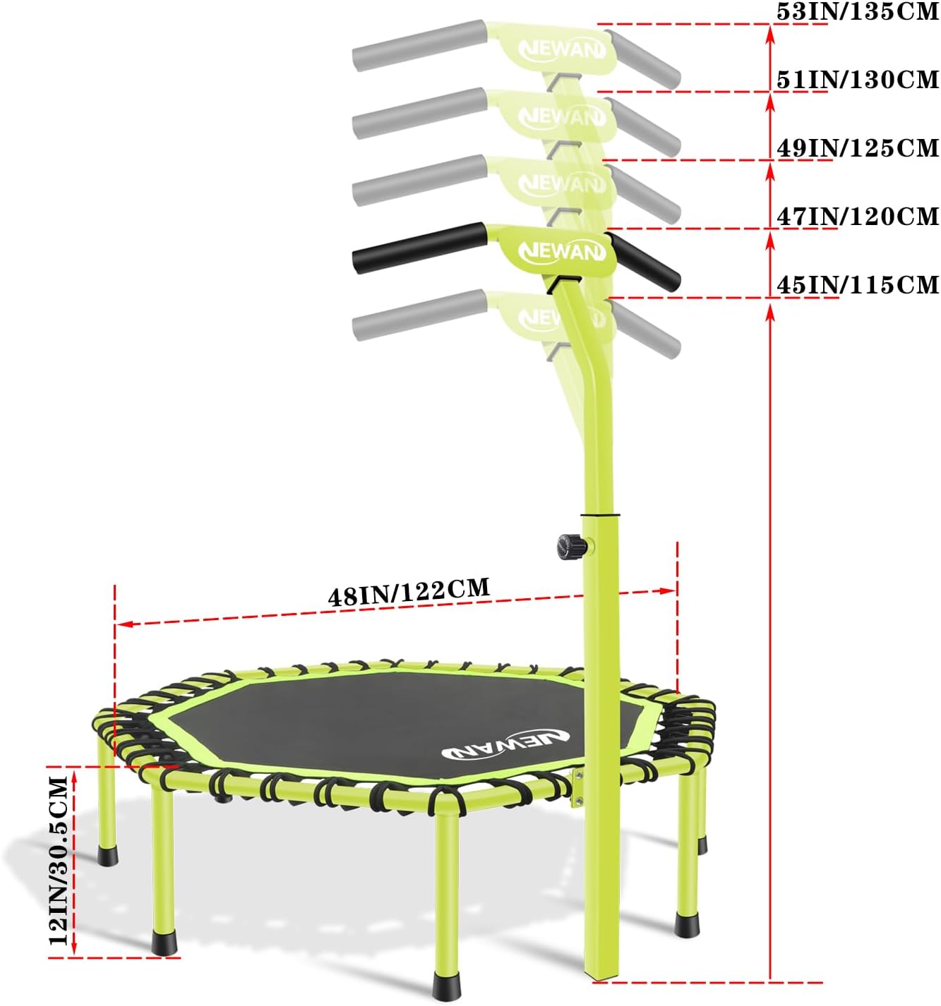Newan 48" Fitness Trampoline with Adjustable Handle Bar