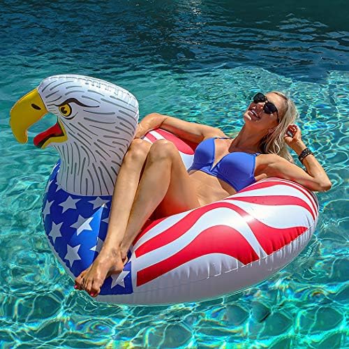 GoFloats American Eagle Party Tube Inflatable Raft, Float In Style (for Adults and Kids)