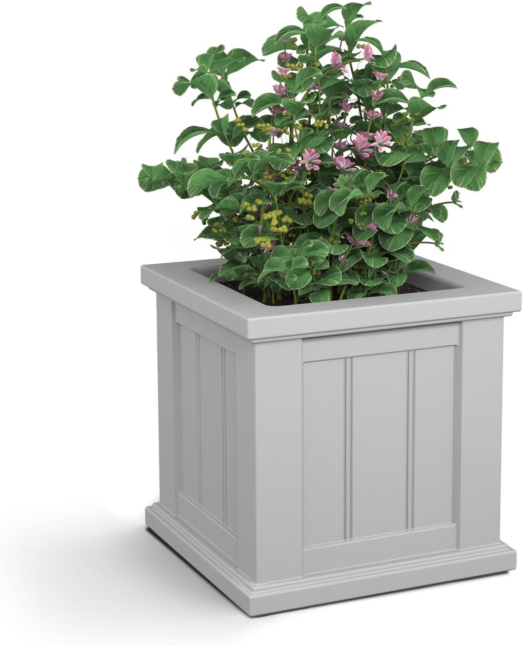Mayne Cape Cod 14in Self-Watering Square Planter, Black | Self-watering, All season, Fade resistant, Double-wall design, 15-year warranty