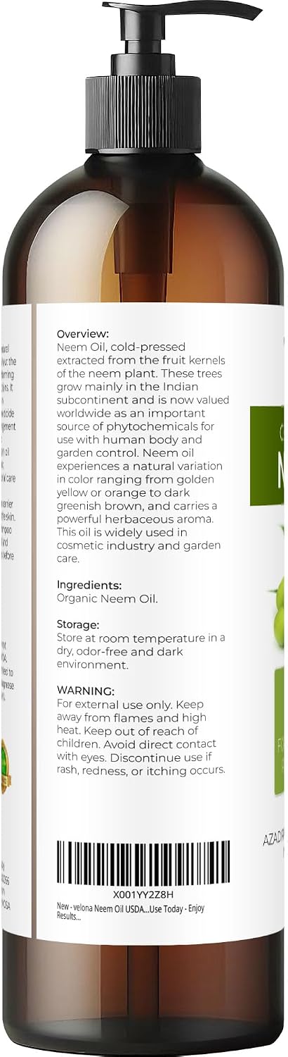 velona USDA Organic Pumpkin Seed Oil - 8 fl oz, Cold Pressed, with Pump