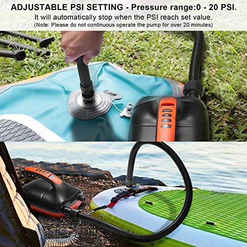AGPTEK Paddle Board Pump, 20PSI Digital Electric Air Pump