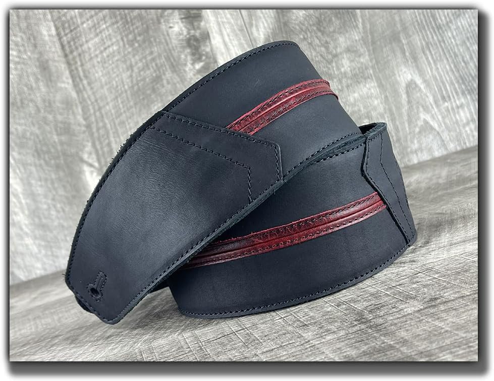 The Original Straight Up Full Grain Padded Leather Guitar Strap - For Electric, Acoustic and Bass Guitars