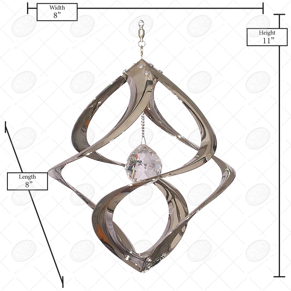 Red Carpet Studios The Original Cosmix Helix Wind Spinner Indoor/Outdoor Hanging Art, 11" Tall, Copper with Blue Planet