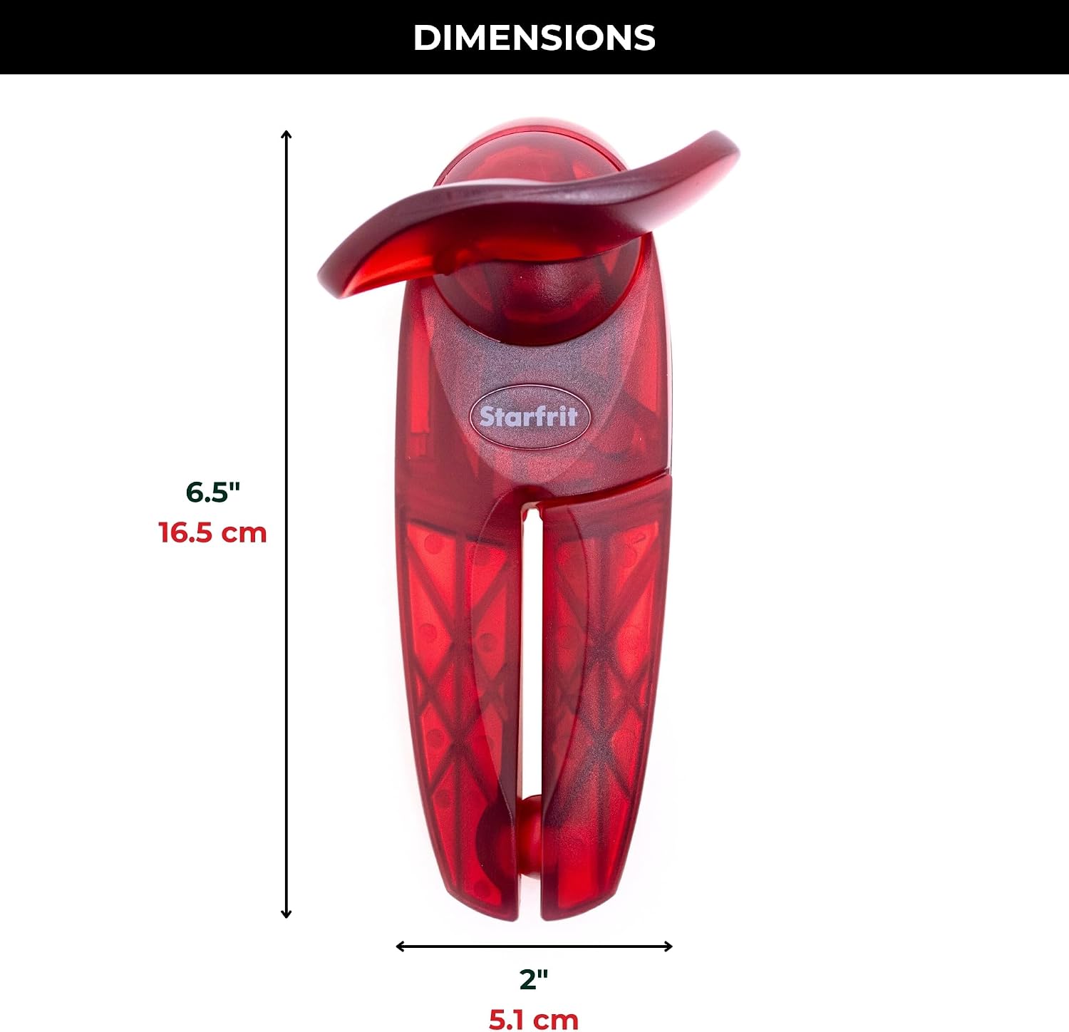 Starfrit Little Beaver Can Opener, Safe, Holds Lid and Leaves No Sharp Edges on Lid, Comfort Grip, 3-Year Warranty, White