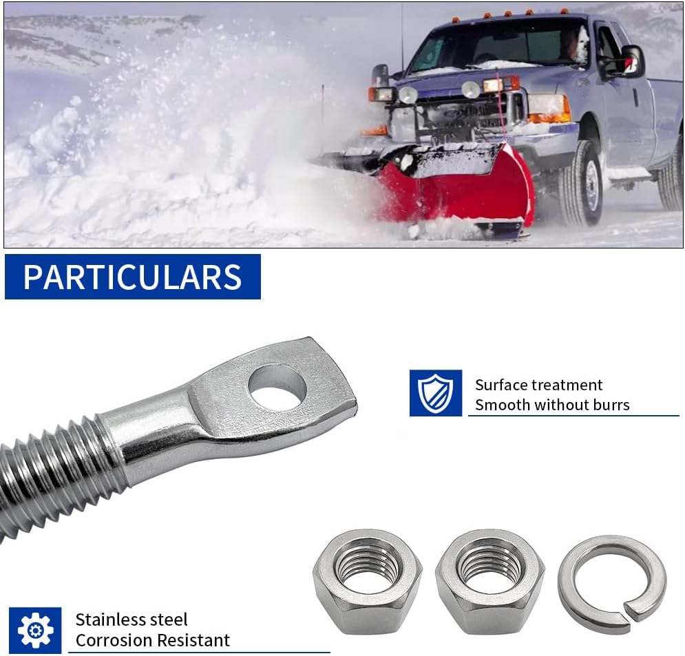 2PCS 5/8" Snow Plow Trip Spring Eye Bolt 1/2" Hole for Buyers SAM 1302005, NLP SNP6224,Meyer 09124,Western 90493K