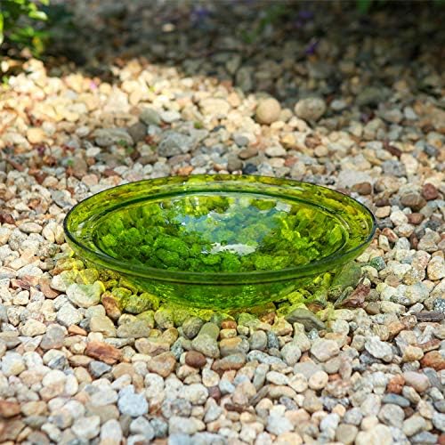 Achla Designs Crackle Glass Bowl, 12-in, Mandarin
