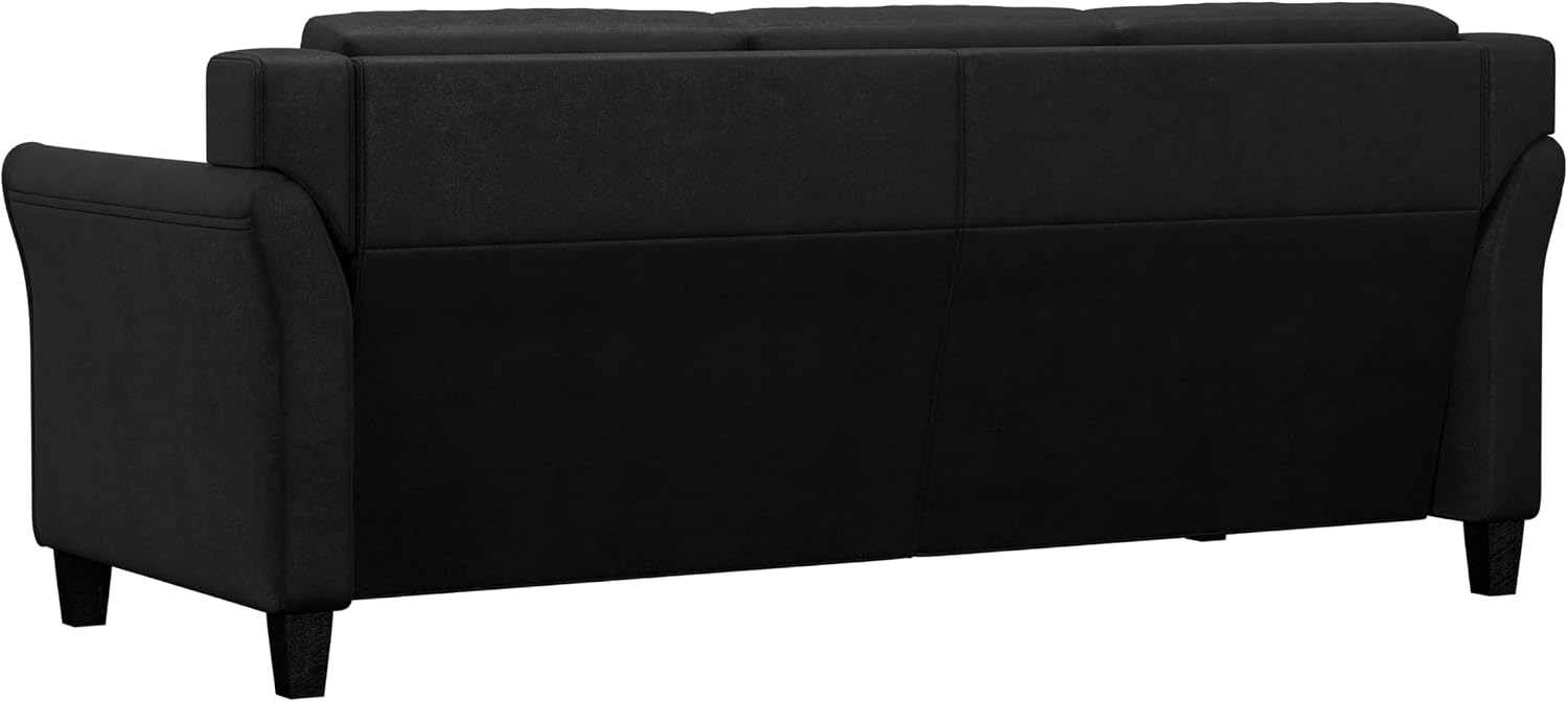 Studio Living Harrington 57.9" Loveseat, Transitional Modern, Pocket Coil Comfort, Easy Assembly, Microfiber Fabric, Dark Grey